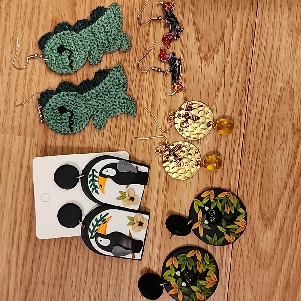 Fun Colorful Animal Earrings Lot